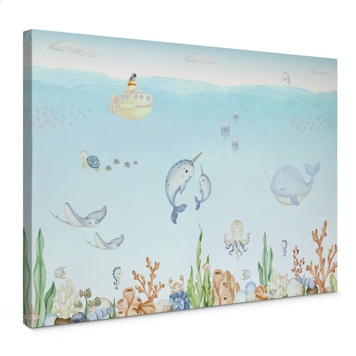 Leinwandbild Kinderzimmer - Niedliche Unterwasserwelt - Oliver Robins - WA403860