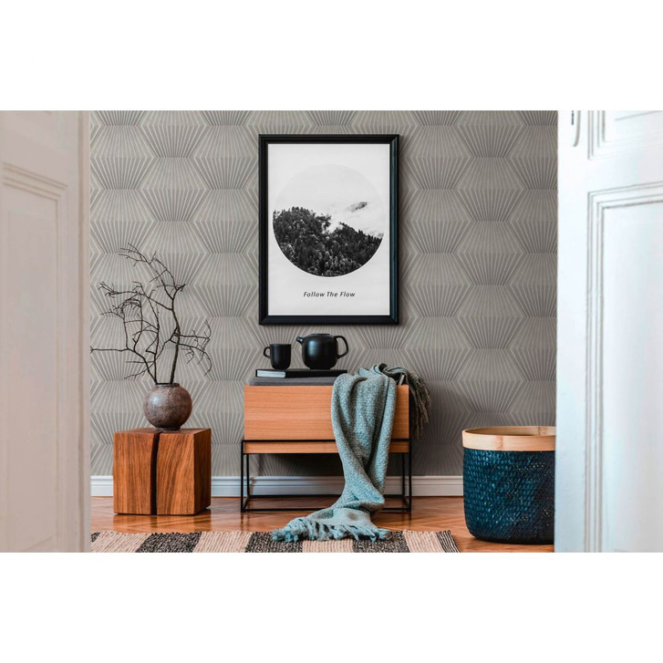 Livingwalls 3D Tapete Titanium 3 Vliestapete geometrisch grau, silber - WA327703