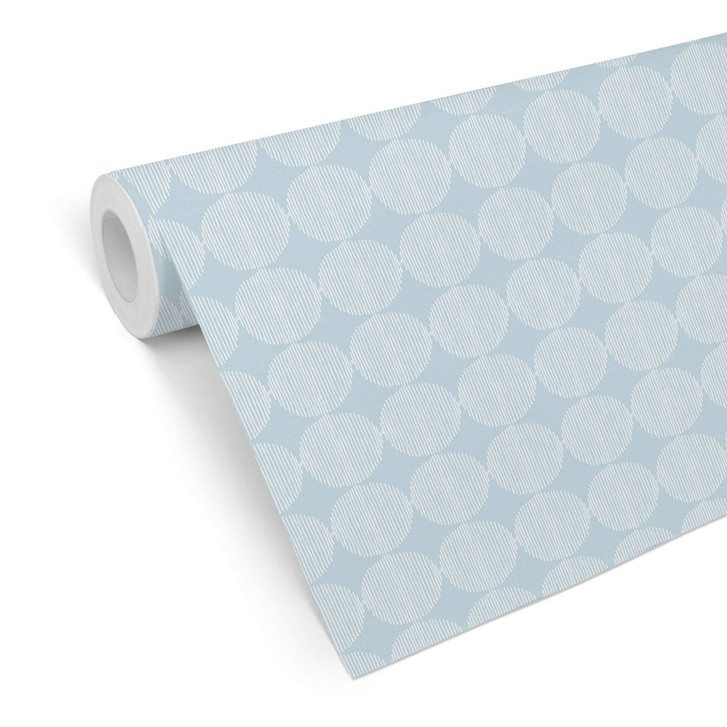Mustertapete - abstrakte Kreise 02 - blau - WA236630
