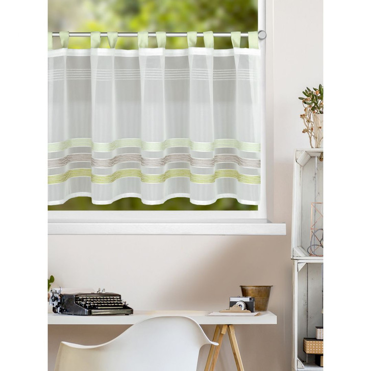 Panneaux in grün weiss - Panneaux mit Querstreifen - Scheibengardine - WA475030