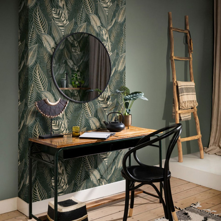 Rasch Vliestapete, Mustertapete African Queen III dunkelgrün - WA417578