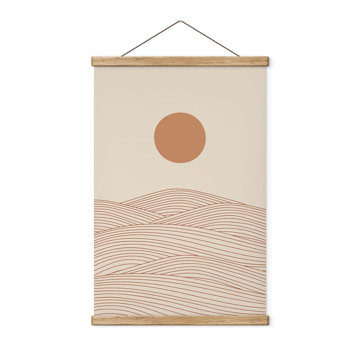 Stoffbild Sonnenaufgang über der abstrakten Wüste - Playell - WA433605