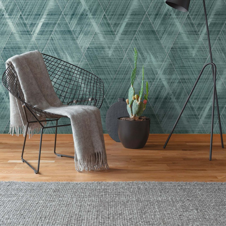 Tapete grafisches Muster Grün geometrische Vliestapete für Wohnzimmer, Küche - WA382408