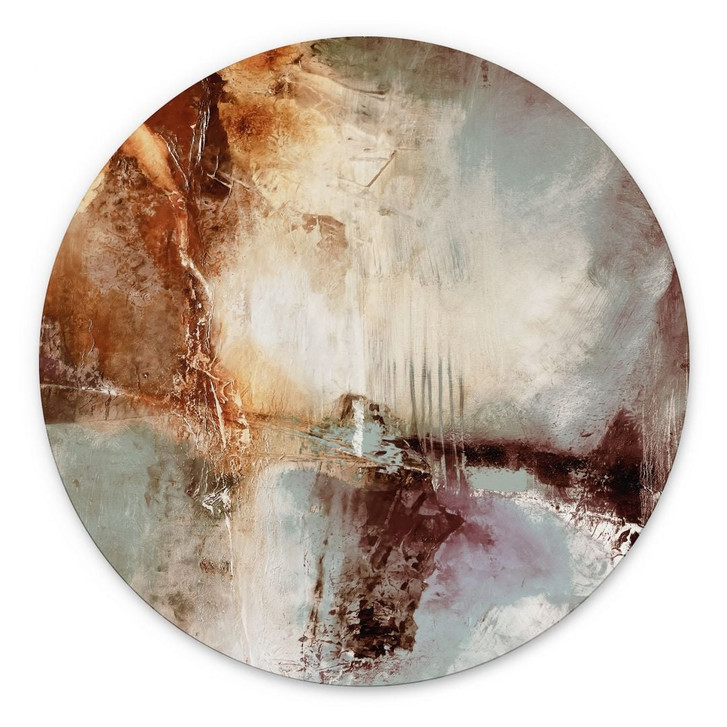 Wandbild Goldene Spuren im Nebellicht - Schmucker - Alu-Dibond Rund - WA506268