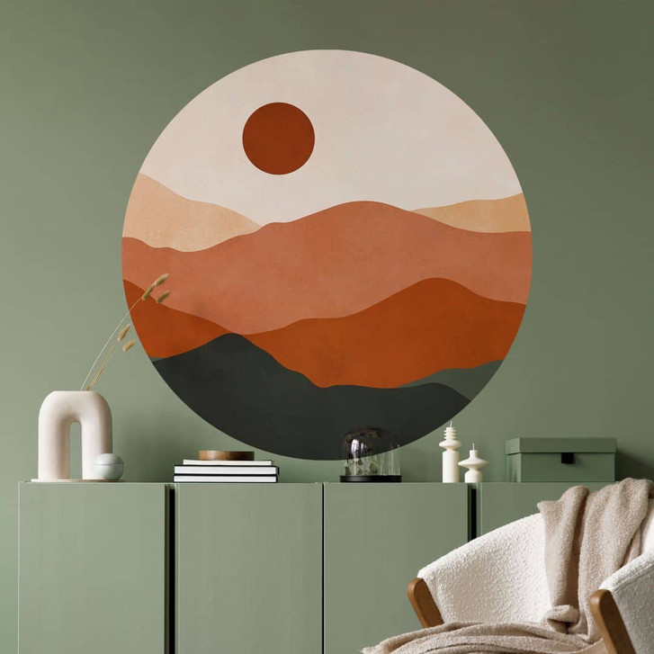 Wandtattoo Sanfte Hügel in der Abendsonne - Costa - Rund - WA474480