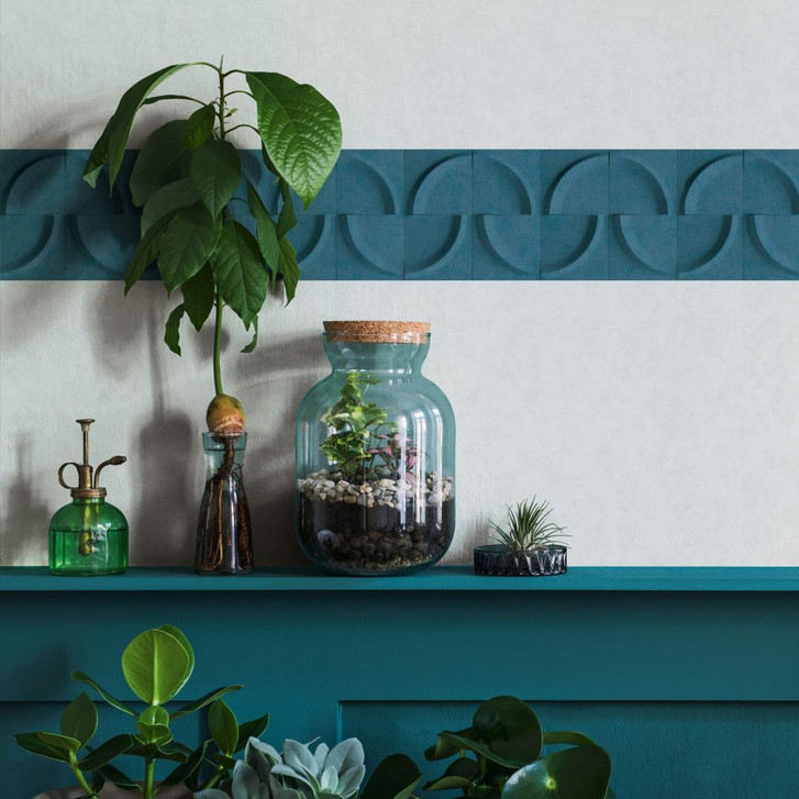 Bordüre in Blau, Grafisch für Wohnzimmer, Schlafzimmer 5.00 x 0.177 m - WA448714