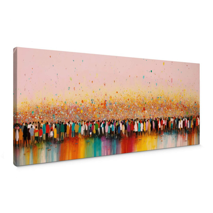 Leinwandbild Treechild - Lebensfreude bunter Menschen - Panorama - WA404084