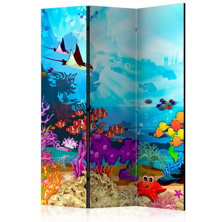 Paravent, Raumteiler freistehend, Trennwand - Bunter Fisch - WA455375