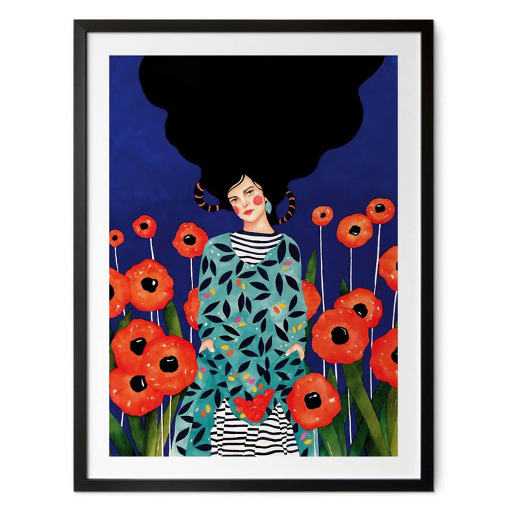 Poster Porträt im Mohnblumenfeld - Hülya - WA485963