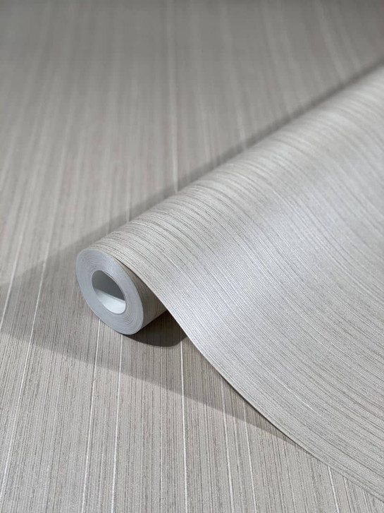 Vliestapete mit glänzenden feinen Streifen und Linien grau, beige Streifen von Harald Glööckler - WA508564