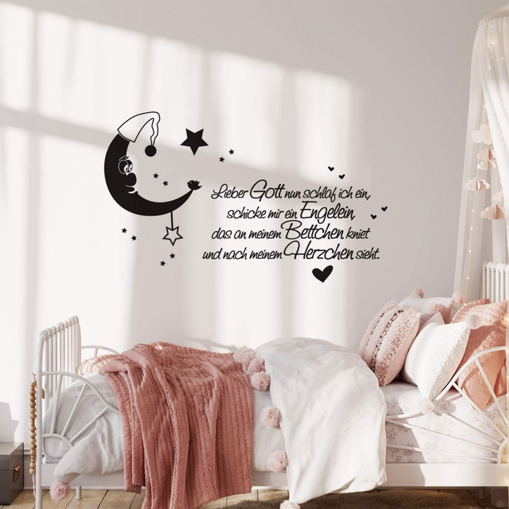 Wandtattoo Lieber Gott nun schlaf ich ein - WA214333