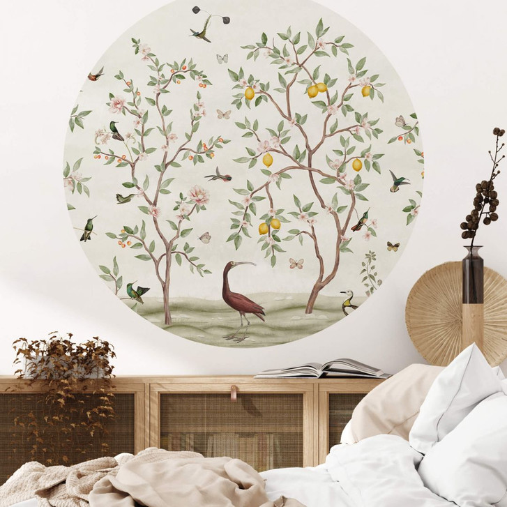 Wandtattoo Sir Edward - Zitronenbaum Chinoiserie - Rund - WA384008