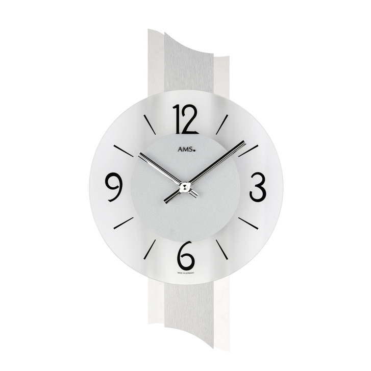 Wanduhr Schiefer Applikation auf geschliffenem Aluminium - UG100611