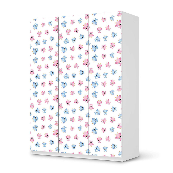 Folie IKEA Pax Schrank 201cm Höhe - 3 Türen - Eulenparty - CR105757