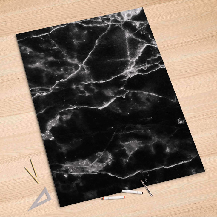 Folienbogen (100x150cm) - Marmor schwarz - CR106215
