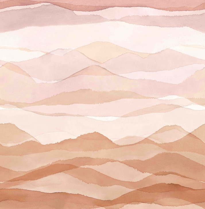 Fototapete Wandtapete mit Motiv Zarte Aquarell-Landschaft in Beige und Rosé 2.7 x 2.65 m - WA505243
