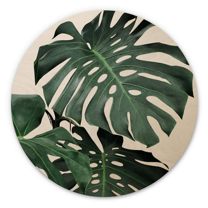 Holzbild Sisi & Seb - Monstera - Rund - WA321233