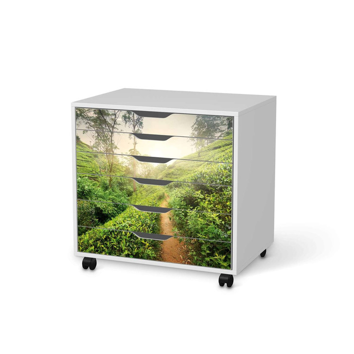 Möbelfolie IKEA Alex Rollcontainer 6 Schubladen - Green Tea Fields - CR114223