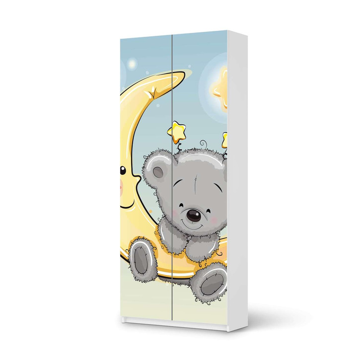 Möbelfolie IKEA Pax Schrank 236cm Höhe - 2 Türen - Teddy und Mond - CR116839