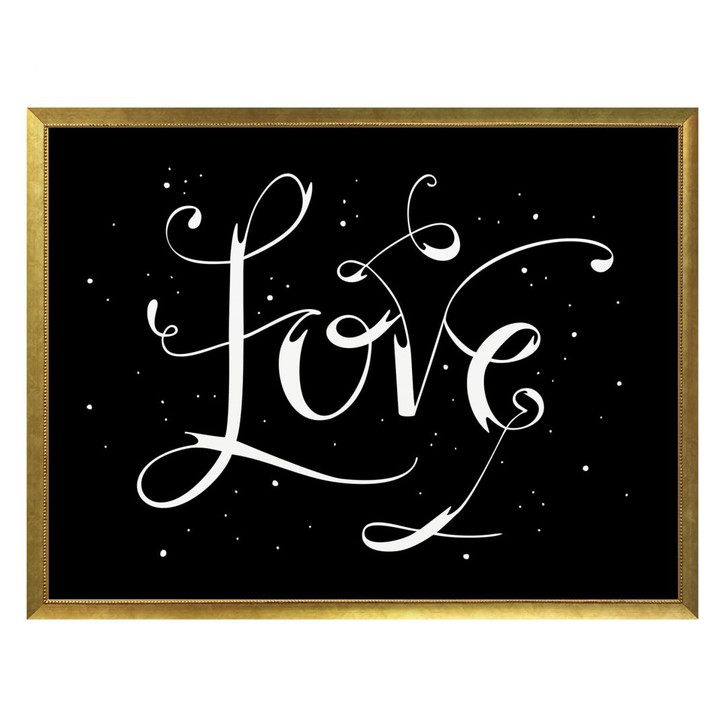 Poster Handlettering Love - schwarz negativ - WA247631
