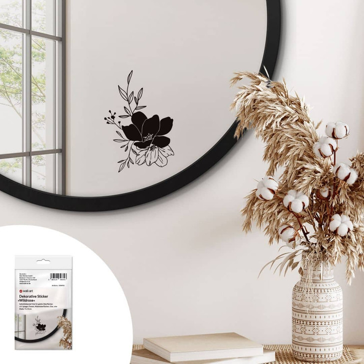 Spiegelsticker, Dekorativer Sticker Wildrose - WA475590