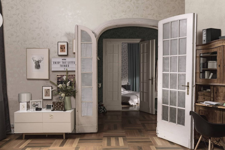 Vliestapete Weiss Floral für Wohnzimmer Schlafzimmer Küche marburg Tapete - WA450587