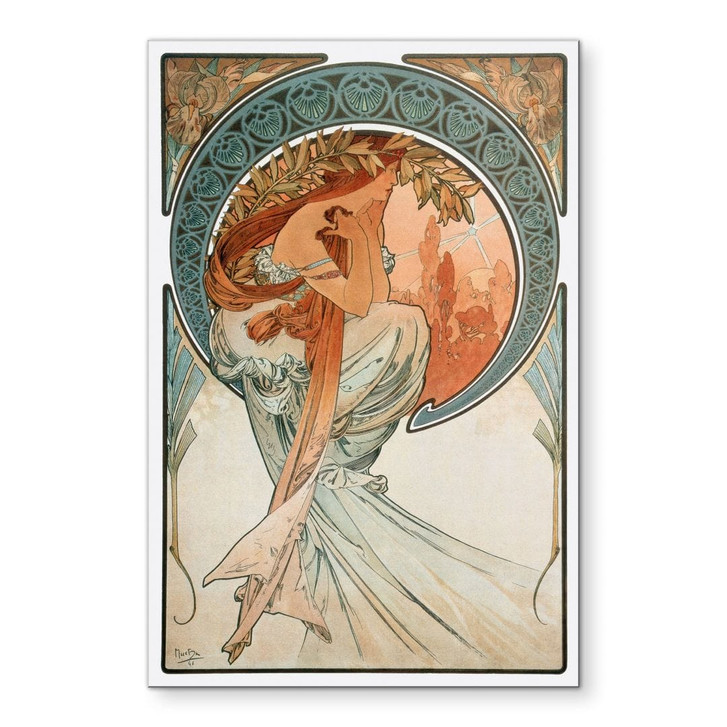 Wandbild Mucha - Vier Künste: Die Poesie - Alu-Dibond - WA492540