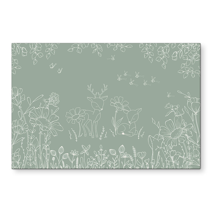 Wandbild Zwei Rehe auf der Blumenwiese - Oliver Robins - Alu-Dibond - WA517321