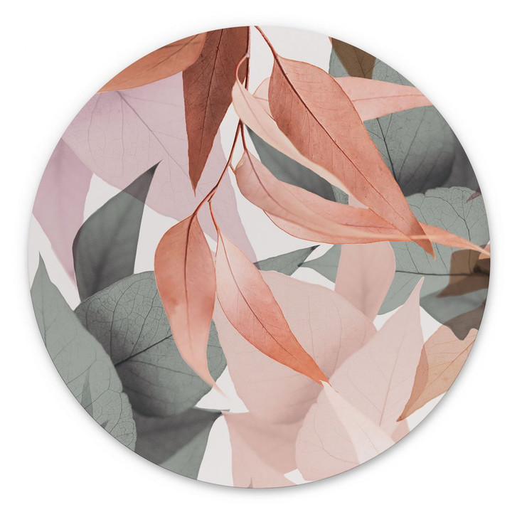 Alu-Dibond Bunte Eukalyptusblätter - Sisi & Seb - Rund - WA422956