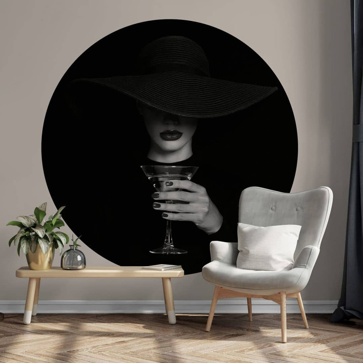 Fototapete Refat - Ein Martiniglas - Rund - Selbstklebend/Vlies - WA320330