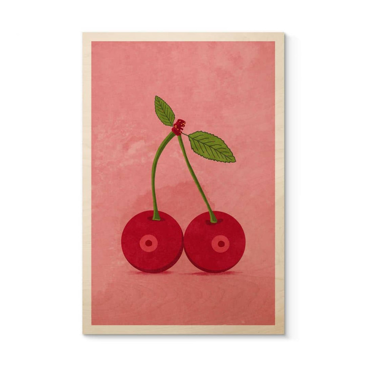 Holzbild Sinnliche Kirschen | Feminismus - Oltmanns - WA449789