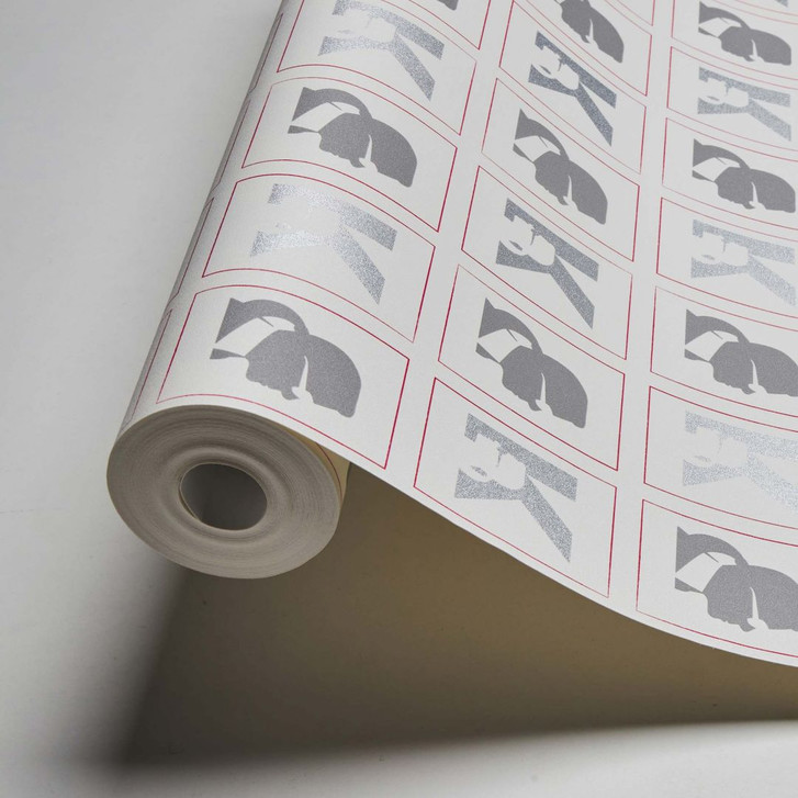 Karl Lagerfeld Wallpaper Vliestapete Kameo grau, rot, weiss - WA306628