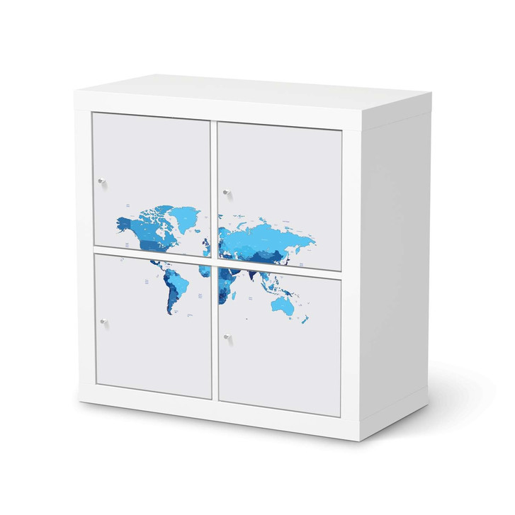 Klebefolie IKEA Kallax Regal 4 Türen - Politische Weltkarte - CR109679