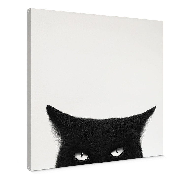 Leinwandbild Blick einer schwarzen Katze - Korenkova - Quadratisch - WA513656