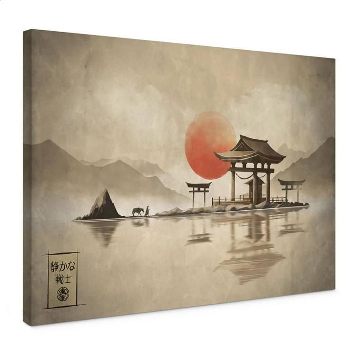 Leinwandbild Japanischer Tempel im Sonnenaufgang - Roze - WA444082