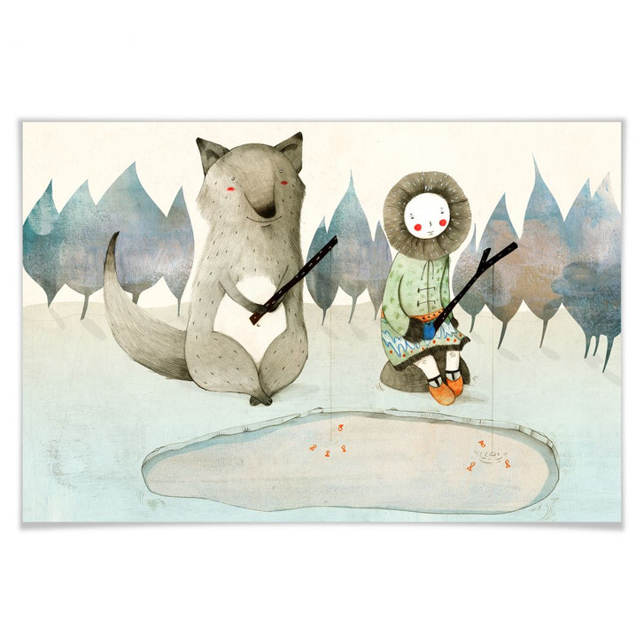 Poster Loske - Das kleine Inuitmädchen und der Wolf - WA163422