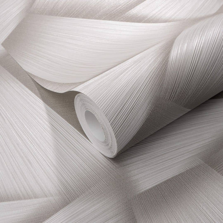 Vliestapete mit geometrischen Formen und Metallic-Effekt in creme - WA397801