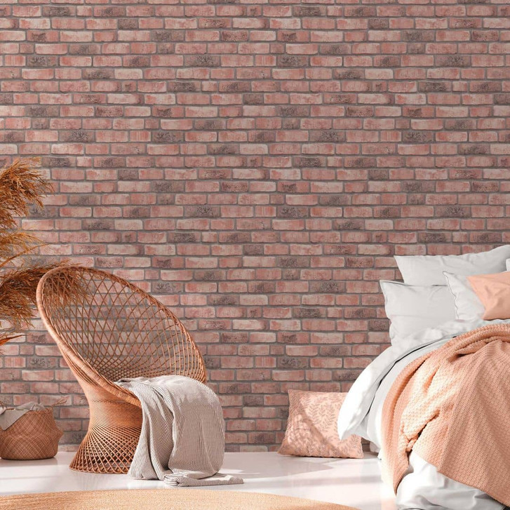 Backsteintapete Grau Beige - Tapete Steinwand Loft - Industrial Tapete Steinoptik - WA395740