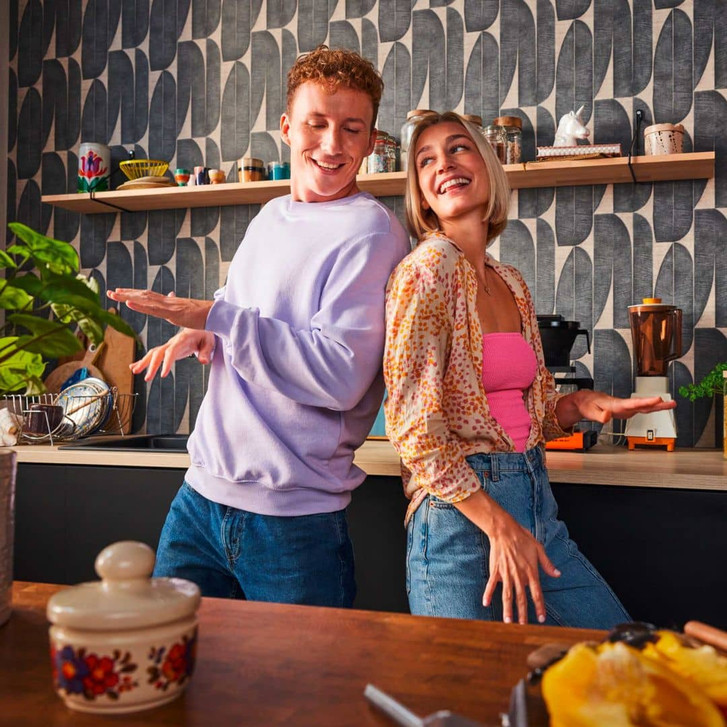 Designer Vliestapete mit Blattmotiv in Dunkelgrau - Abstrakte Wandgestaltung mit Textur - WA397191