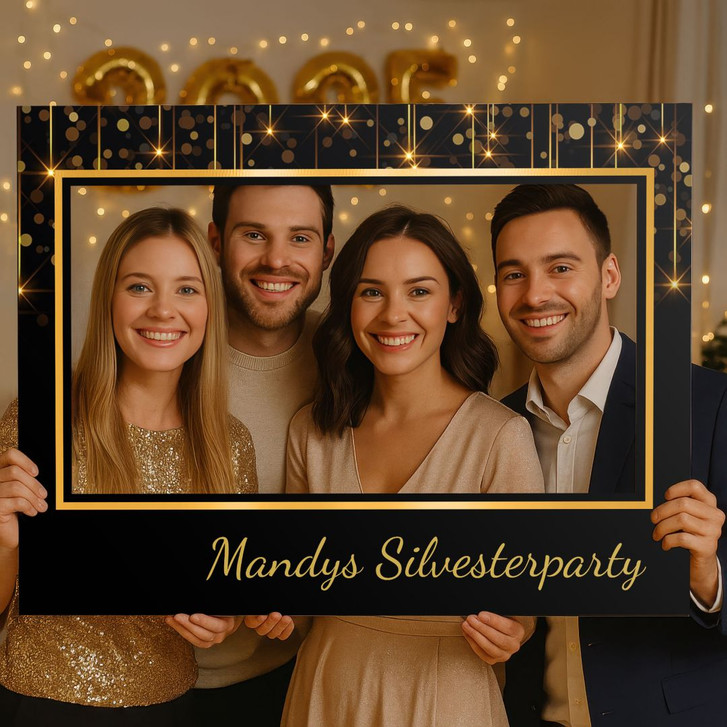Fotorahmen Silvester Schwarz-gold - personalisierbar - WA485114