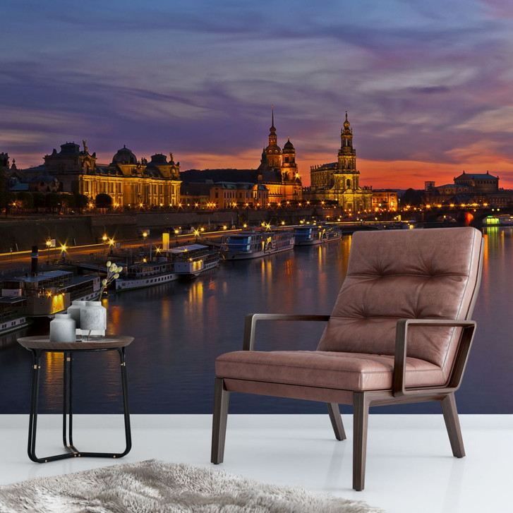 Fototapete Dresden im Nachtlicht - 384x260cm - WA226374