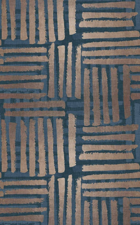 Fototapete Motivtapete Abstraktes Streifenmuster in Blau und Beige im Pinsel-Look 3.4 x 2.12 m - WA505301