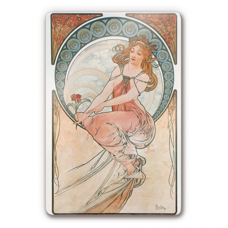 Glasbild Mucha - Vier Künste: Die Malerei - WA125850