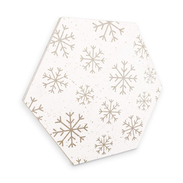 Hexagon - Holz Birke-Furnier Schneeflocken Eiskristalle - WA274166