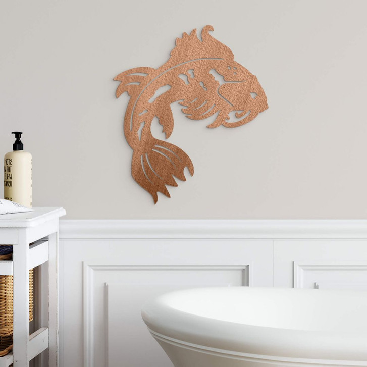 Holzdeko Mahagoni - Japanischer Koi  - WA355902