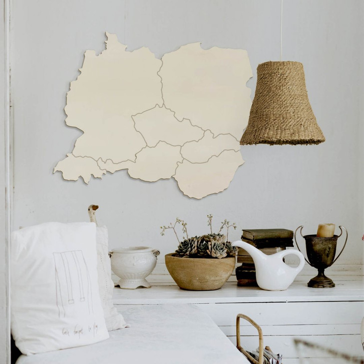 Holzkunst Pappel Furnier - Karte Mitteleuropa - WA274718