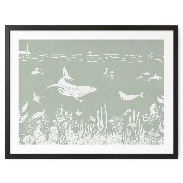 Poster Korallenriff und Meerestiere - Eine Reise ins Grüne - Kikki Belle - WA448173