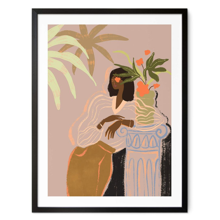 Poster Kunstdruck - Arty Guava - Frau unter tropischen Palmen - WA406816