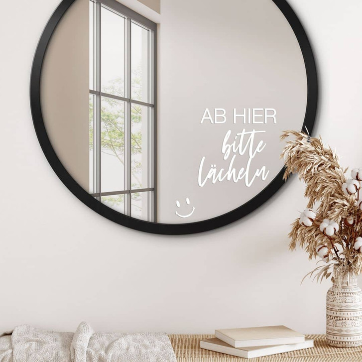 Spiegel Sticker Ab hier bitte lächeln - WA434804