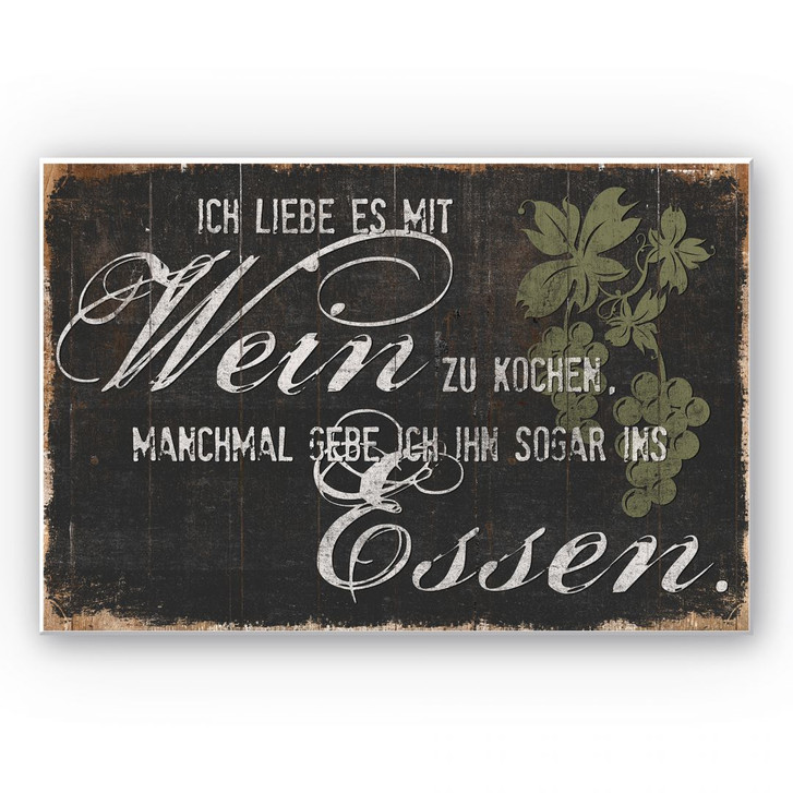 Wandbild Ich liebe es mit Wein zu kochen - WA193085